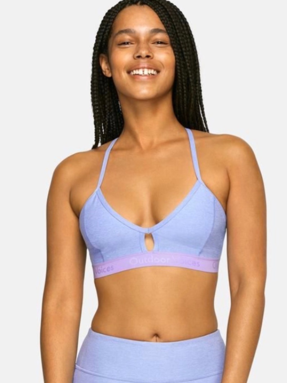 Outdoor Voices Lilac Keyhole Soft-Cup Bralette